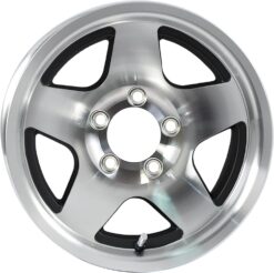 eCustomrim Aluminum Trailer Wheel 14X6 14 Inch Black Star Style 5 Lug On 4.5 Inch Center Rim 2200 lbs. 3.19 Center Bore