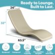 GoSports Coast Modern in Pool Lounge Chair - Waterproof & Weighted Chaise Lounger - Outdoor Pool Furniture for Patio or in Baja Shelf - Sand