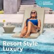 GoSports Coast Modern in Pool Lounge Chair - Waterproof & Weighted Chaise Lounger - Outdoor Pool Furniture for Patio or in Baja Shelf - Sand