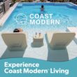 GoSports Coast Modern in Pool Lounge Chair - Waterproof & Weighted Chaise Lounger - Outdoor Pool Furniture for Patio or in Baja Shelf - Sand