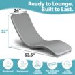 GoSports Coast Modern in Pool Lounge Chair - Waterproof & Weighted Chaise Lounger - Outdoor Pool Furniture for Patio or in Baja Shelf - Gray