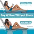 GoSports Coast Modern in Pool Lounge Chair - Waterproof & Weighted Chaise Lounger - Outdoor Pool Furniture for Patio or in Baja Shelf - Gray