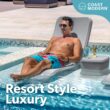 GoSports Coast Modern in Pool Lounge Chair - Waterproof & Weighted Chaise Lounger - Outdoor Pool Furniture for Patio or in Baja Shelf - Gray