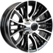 eCustomrim Aluminum Trailer Wheel 15X6 15 Inch Evolution Black 6 Lug On 5.5 Inch Center Rim