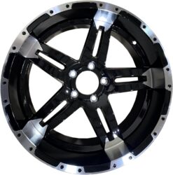 eCustomrim 18x9 Trailer Wheel Gloss Black Turismo Machined Face 5 Lug On 4.5 Center 18x9 Rim