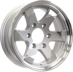 eCustomrim Aluminum Trailer Wheel 15 Inch 6 Lug On 5.5 Ascent Silver Grey Brushed Rim Face