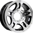 eCustomrim Aluminum Trailer Wheel 15X6 15 Inch T03 Black Style 6 Lug On 5.5 Inch Center Rim