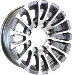 eCustomrim Aluminum Trailer Wheel 16X6 16 Inch 8 Lug 6.5 Center Avalanche Gun Metal Rim 4.90 Center Bore