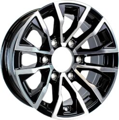 eCustomrim Aluminum Trailer Wheel 16X6 16 Inch Edge Black 6 Lug On 5.5 Inch Center Rim 3.75 Center Bore