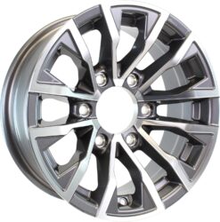 eCustomrim Aluminum Trailer Wheel 15X6 15 Inch 6 Lug 5.5 Center Edge Gun Metal Rim 3.75 Center Bore