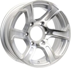 eCustomrim Aluminum Trailer Wheel 15X6 15 Inch 6 Lug 5.5 Center Summit Silver Grey Rim