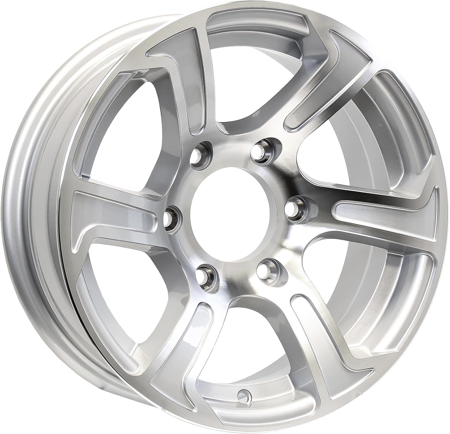 eCustomrim Aluminum Trailer Wheel 15X6 15 Inch 6 Lug 5.5 Center Summit Silver Grey Rim eCustomrim Aluminum Trailer Wheel 15X6 15 Inch 6 Lug 5.5 Center Summit Silver Grey Rim
