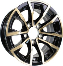 eCustomrim Brushed Gold Aluminum Trailer Wheel 14X5.5 14 Inch Edge Style 5 Lug On 4.5 Inch Center Rim 3.19 Center Bore