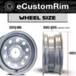 eCustomrim Aluminum Trailer Wheel 16X6 16 Inch 8 Lug 6.5 Center Edge Gun Metal Rim 3.75 Center Bore