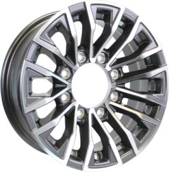 eCustomrim Aluminum Trailer Wheel 16X6 16 Inch 8 Lug 6.5 Center Edge Gun Metal Rim 3.75 Center Bore