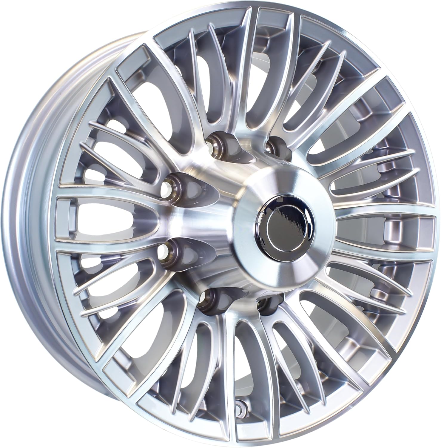 eCustomrim Aluminum Trailer Wheel 16X6 16 Inch Evolution Silver Grey 8 Lug On 6.5 Inch Center Rim eCustomrim Aluminum Trailer Wheel 16X6 16 Inch Evolution Silver Grey 8 Lug On 6.5 Inch Center Rim