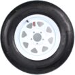 eCustomrim Radial Trailer Tire Rim ST205/75R15 Load Range C SPECIAL BOLT PATTERN 5 Lug on 5 Inch White Spoke Wheel - 6 Year Warranty w/Free Roadside