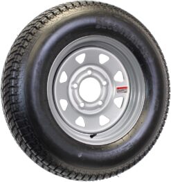 eCustomrim Trailer Tire Rim Assembly ST205/75D14 14 Inch Load C 5 Lug Silver Grey Wheel - 2 Year Warranty w/Roadside