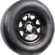 eCustomrim Radial Trailer Tire and Rim ST205/75R15 15X5 5 Lug 4.5 Center Load C Black Spoke Wheel - 6 Year Warranty w/Roadside