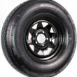 eCustomrim Radial Trailer Tire On Rim ST205/75R14 14 Inch Load C 5 Lug On 4.5 Center Black Spoke Wheel - 6 Year Warranty w/Roadside