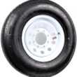 eCustomrim Radial Trailer Tire On White Rim ST235/80R16 16 Inch Load Range E 8 Lug Modular Wheel - 6 Year Warranty w/Roadside
