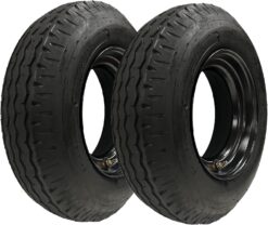 eCustomrim 2-Pack Heavy Duty Highway Trailer Tire 8-14.5 ST On 6X14.5 14.5X6 Wheel RV Mobile Home Load H 16 Ply w/ 2 Year Warranty and Roadside