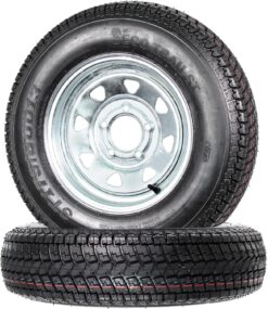 eCustomrim 2-Pack Trailer Tire Rim Assembly ST175/80D13 175/80 13 Inch 5 Lug Galvanized Wheel - 2 Year Warranty w/Free Roadside