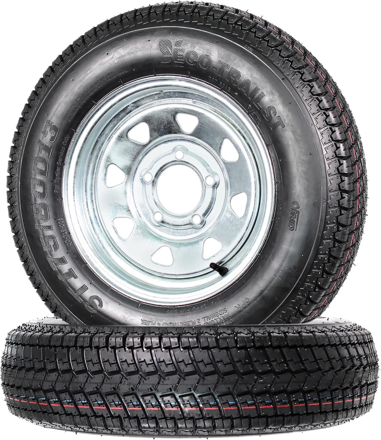eCustomrim 2-Pack Trailer Tire Rim Assembly ST175/80D13 175/80 13 Inch 5 Lug Galvanized Wheel - 2 Year Warranty w/Free Roadside eCustomrim 2-Pack Trailer Tire Rim Assembly ST175/80D13 175/80 13 Inch 5 Lug Galvanized Wheel - 2 Year Warranty w/Free Roadside