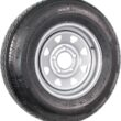 eCustomrim Radial Trailer Tire On Rim ST185/80R13 13 Inch 5 Lug on 4.5 Silver Grey Wheel - 6 Year Warranty w/Roadside