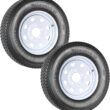 eCustomrim 2-Pack Trailer Tire Rim Assembly ST185/80D13 13 Inch Load Range C 5 Lug White Wheel - 2 Year Warranty w/Roadside