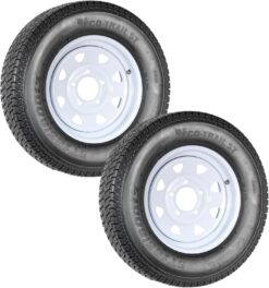 eCustomrim 2-Pack Trailer Tire Rim Assembly ST185/80D13 13 Inch Load Range C 5 Lug White Wheel - 2 Year Warranty w/Roadside
