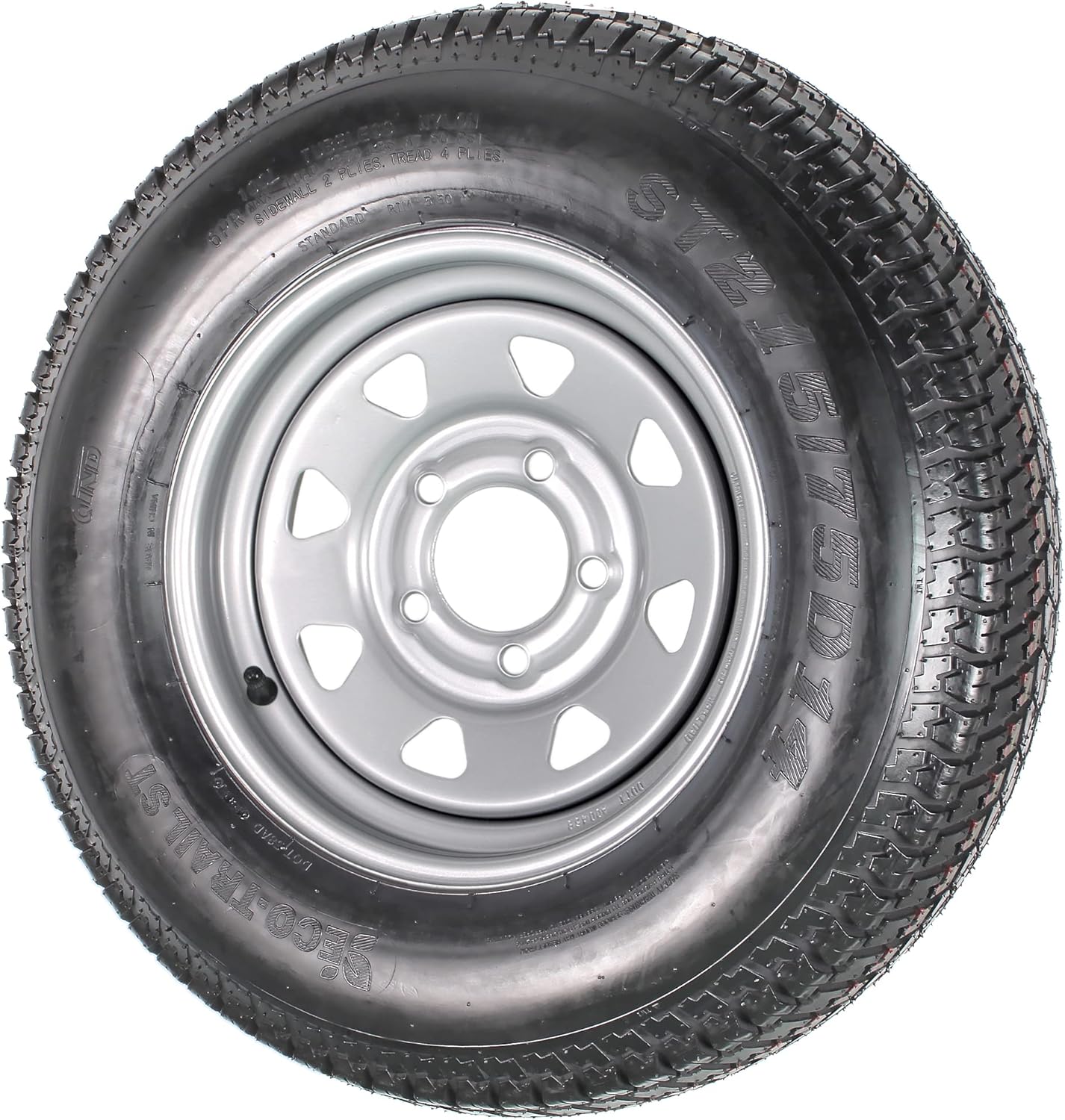 eCustomrim Mounted Trailer Tire Rim Assembly ST215/75D14 14 Inch Load Range C 5 Lug 4.5 Center Silver Grey Wheel - 2 Year Warranty w/Roadside eCustomrim Mounted Trailer Tire Rim Assembly ST215/75D14 14 Inch Load Range C 5 Lug 4.5 Center Silver Grey Wheel - 2 Year Warranty w/Roadside