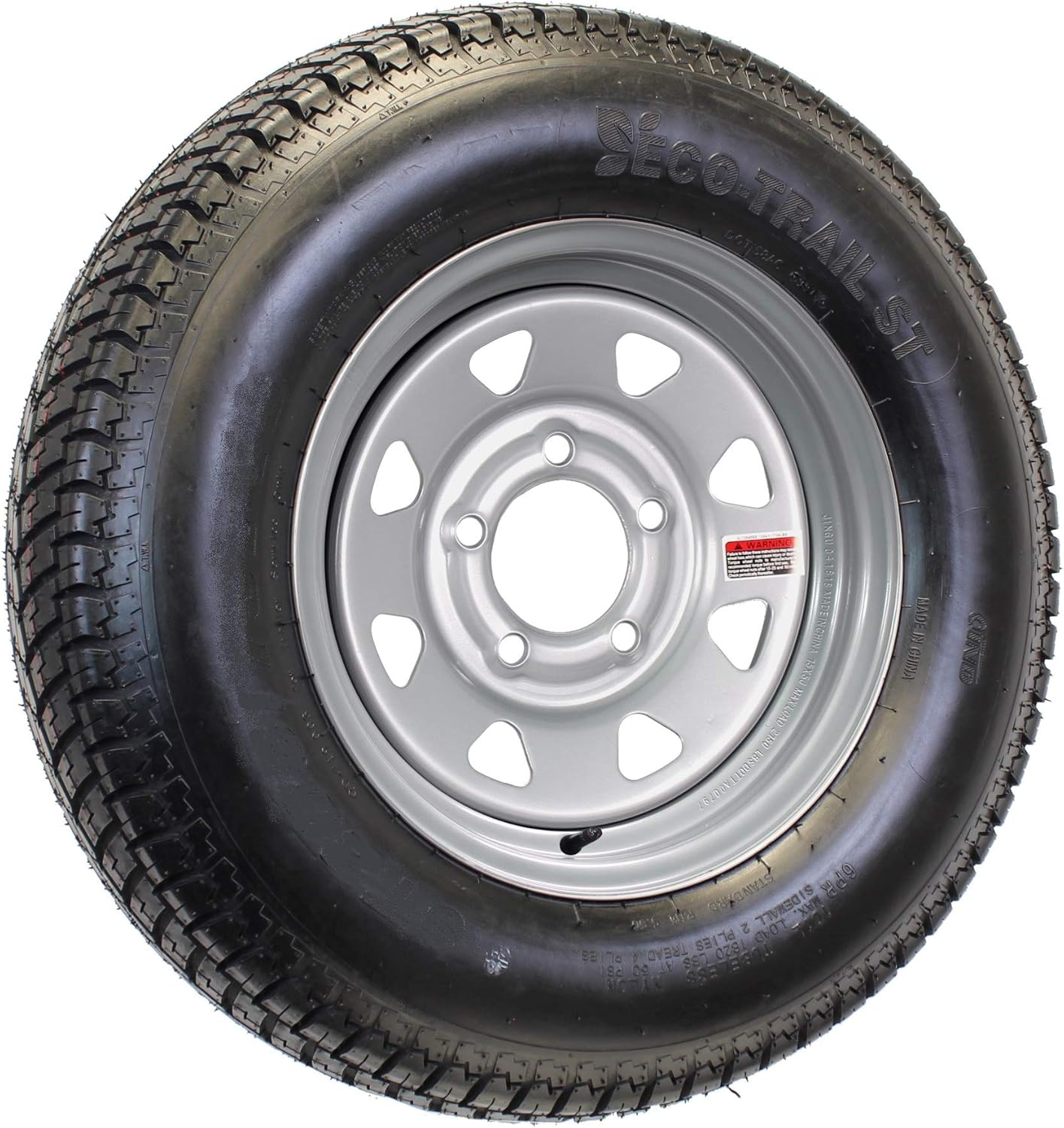 eCustomrim Mounted Trailer Tire Rim Assembly ST215/75D14 14 Inch Load Range C 5 Lug 4.5 Center Silver Grey Wheel - 2 Year Warranty w/Roadside eCustomrim Mounted Trailer Tire Rim Assembly ST215/75D14 14 Inch Load Range C 5 Lug 4.5 Center Silver Grey Wheel - 2 Year Warranty w/Roadside
