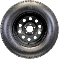 eCustomrim Trailer Tire Rim Assembly ST205/75D15 15 Inch Load Range C 5 Lug On 4.5 Black Wheel - 2 Year Warranty w/Roadside