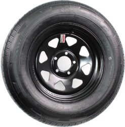 eCustomrim Trailer Tire Rim Assembly ST205/75D14 Load C 14 Inch 5 Lug 4.5 Center Black Wheel - 2 Year Warranty w/Roadside