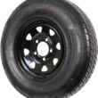 eCustomrim Trailer Tire and Rim Radial ST175/80R13 13 Inch 5 Lug 4.5 Center Black Spoke Wheel - 6 Year Warranty w/Free Roadside