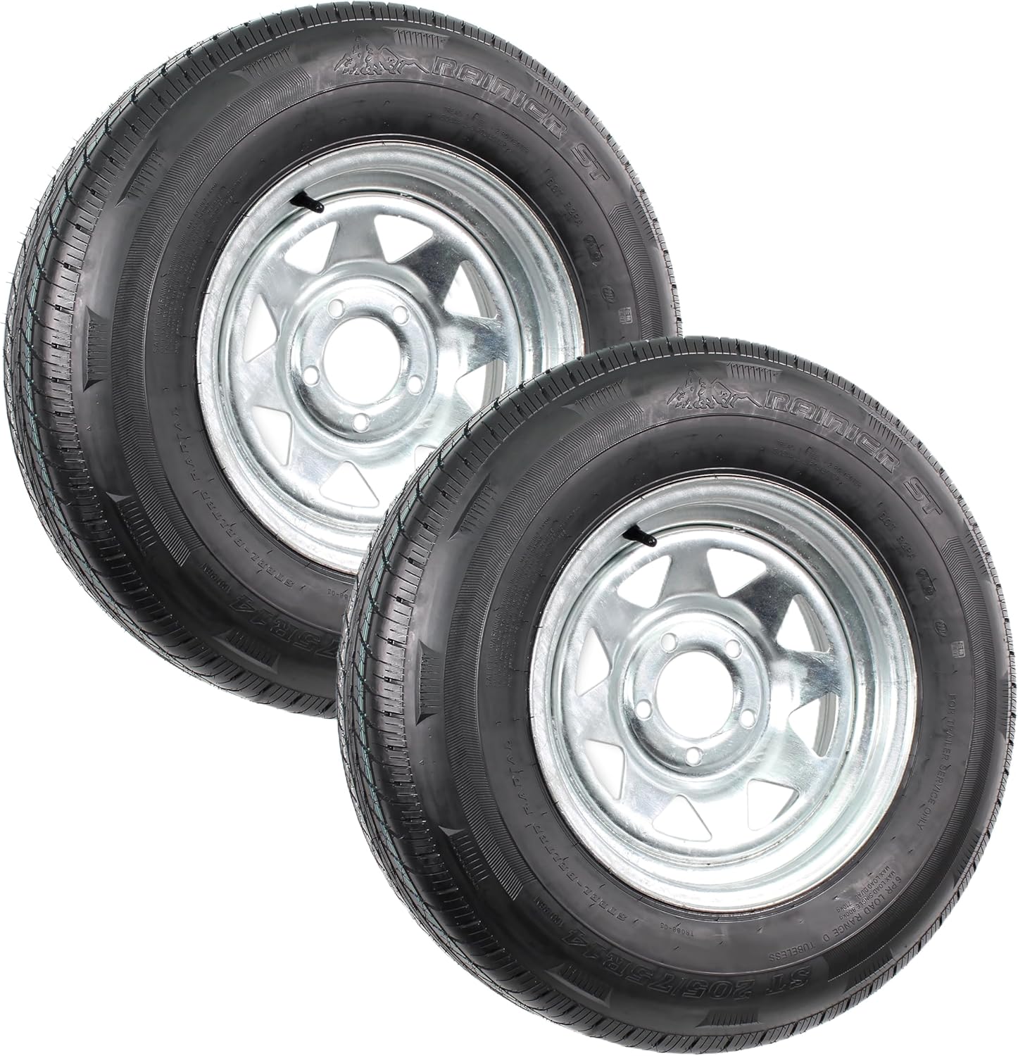 eCustomrim 2-Pack Radial Trailer Tire On Rim ST205/75R14 14 Inch Load Range D 5 Lug Galvanized Spoke Wheel - 6 Year Warranty w/Roadside eCustomrim 2-Pack Radial Trailer Tire On Rim ST205/75R14 14 Inch Load Range D 5 Lug Galvanized Spoke Wheel - 6 Year Warranty w/Roadside