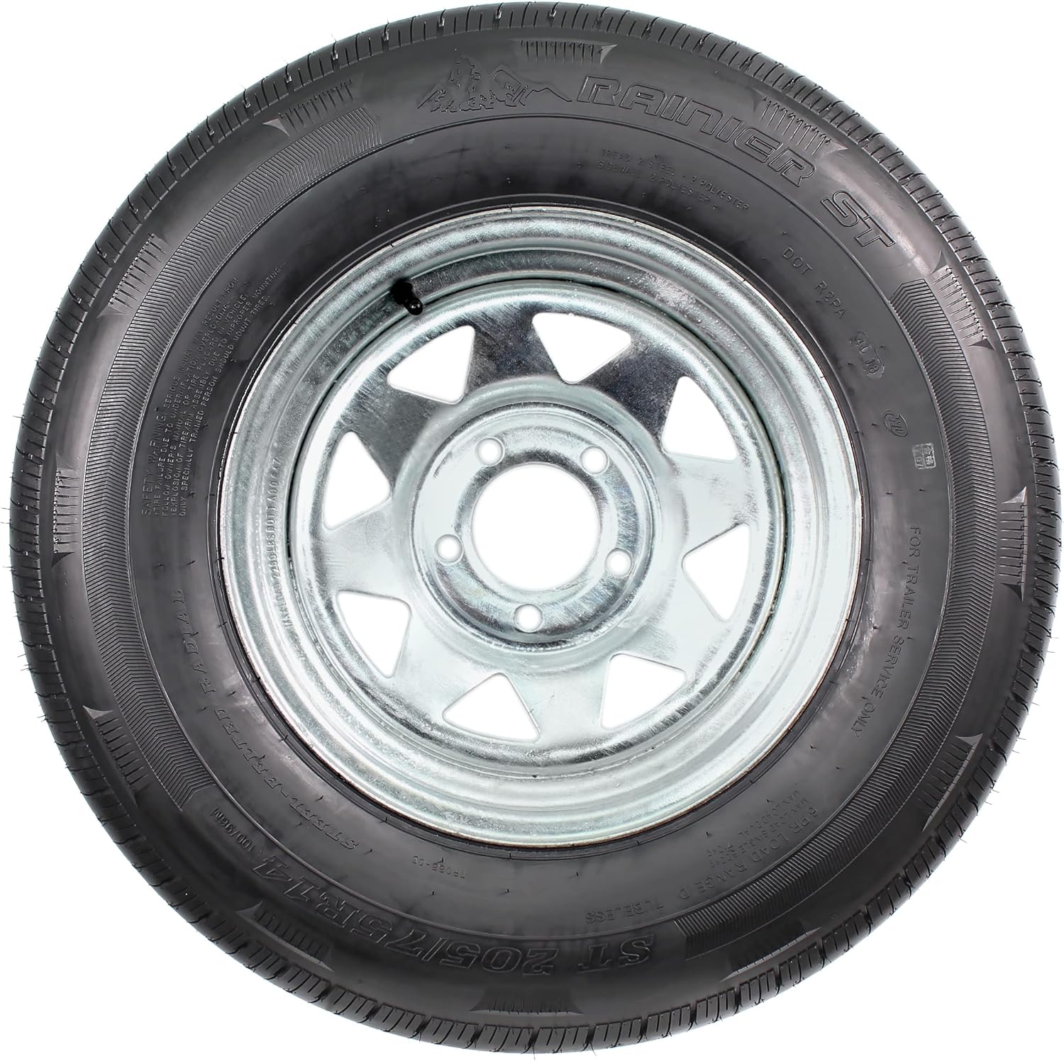 eCustomrim 2-Pack Radial Trailer Tire On Rim ST205/75R14 14 Inch Load Range D 5 Lug Galvanized Spoke Wheel - 6 Year Warranty w/Roadside eCustomrim 2-Pack Radial Trailer Tire On Rim ST205/75R14 14 Inch Load Range D 5 Lug Galvanized Spoke Wheel - 6 Year Warranty w/Roadside