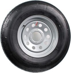 eCustomrim Radial Trailer Tire On Silver Grey Rim ST235/80R16 16 Inch Load Range E 6 Lug Wheel - 6 Year Warranty w/Roadside
