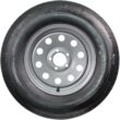 eCustomrim Radial Trailer Tire On Silver Grey Rim ST225/75R15 15 Inch Load D 5 Lug On 4.5 Wheel - 6 Year Warranty w/Roadside