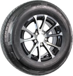 eCustomrim Radial Trailer Tire Rim ST205/75R15 15 Inch 5 Lug Aluminum T07 Black Wheel - 6 Year Warranty w/Free Roadside