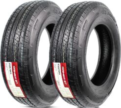 eCustomrim 2-Pack ST225/75R15 DEEP TREAD Heavy Duty Steel Belted Radial Trailer Tire LRD With Curb Guard - 6 Year Warranty w/Roadside