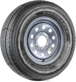 Trailer Tire Fits Goodyear Endurance ST225/75R15 225/75R15 LRE Silver Grey Modular Rim 6 Lug
