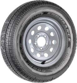Trailer Tire Fits Goodyear Endurance ST205/75R14 205/75R14 LRD On Silver Grey Modular Rim 5 Lug