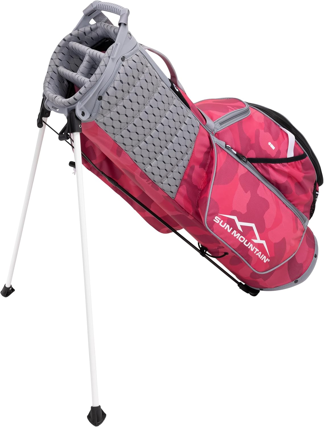 Sun Mountain Kid's Phenom Lightweight Stand Golf Bag 4-Way Top - 2025 Model, Pink Camo Sun Mountain Kid's Phenom Lightweight Stand Golf Bag 4-Way Top - 2025 Model