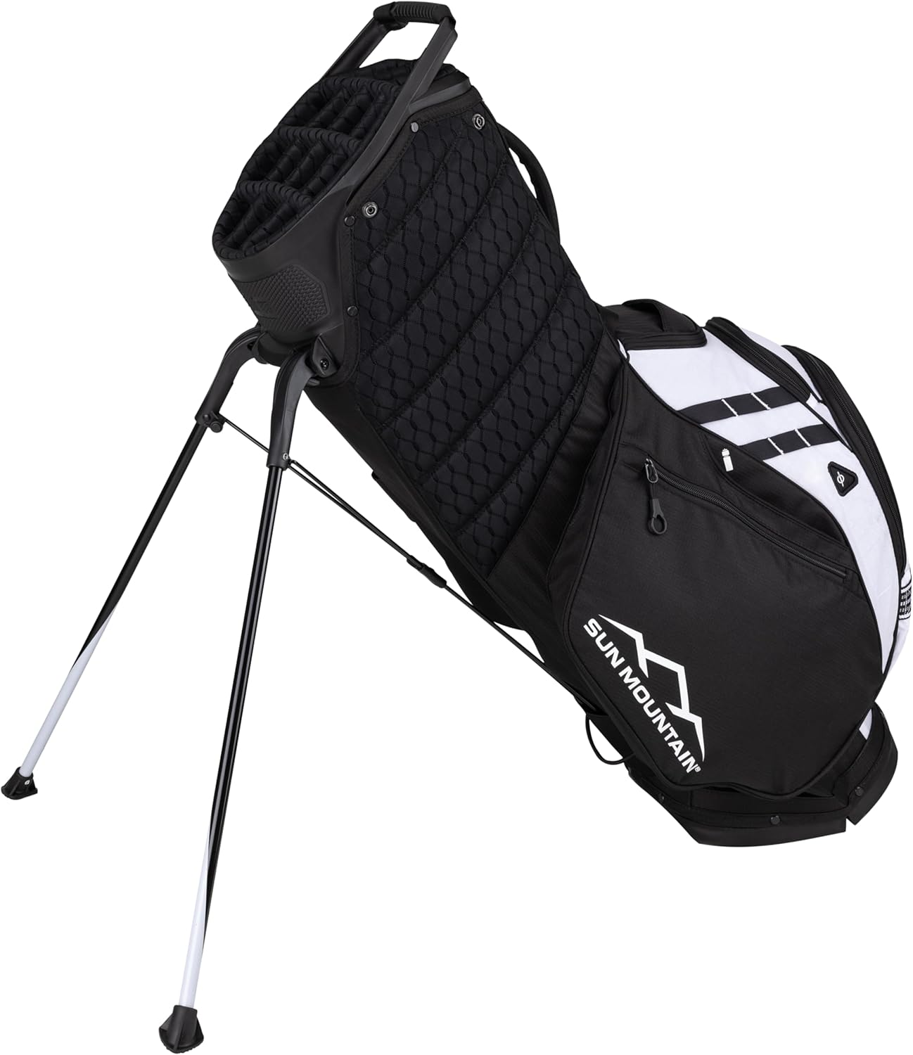 Sun Mountain Men's Eclipse 4.5 Lightweight VLO Hybrid Stand Golf Bag, 14-Way Top, 2025 Model, Black White Sun Mountain Men's Eclipse 4.5 Lightweight VLO Hybrid Stand Golf Bag, 14-Way Top, 2025 Model