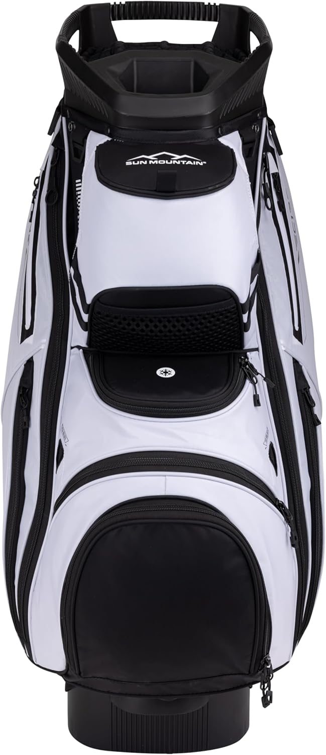 Sun Mountain Men's C130 Lightweight Cart Golf Bag, 14-Way Top, 2025 Model, Black White Sun Mountain Men's C130 Lightweight Cart Golf Bag, 14-Way Top, 2025 Model