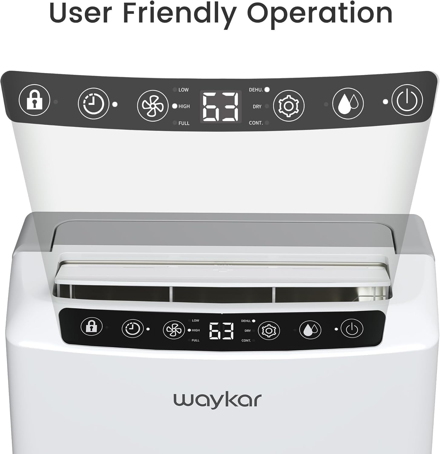 Waykar 2000 Sq. Ft 34 Pints 2025 Most Efficient Energy Star Dehumidifier for Home and Basement with Auto or Manual Drainage, Quiet 33dB Operation, 0.62 Gallon Water Tank Capacity Waykar 2000 Sq. Ft 34 Pints 2025 Most Efficient Energy Star Dehumidifier for Home and Basement with Auto or Manual Drainage, Quiet 33dB Operation, 0.62 Gallon Water Tank Capacity