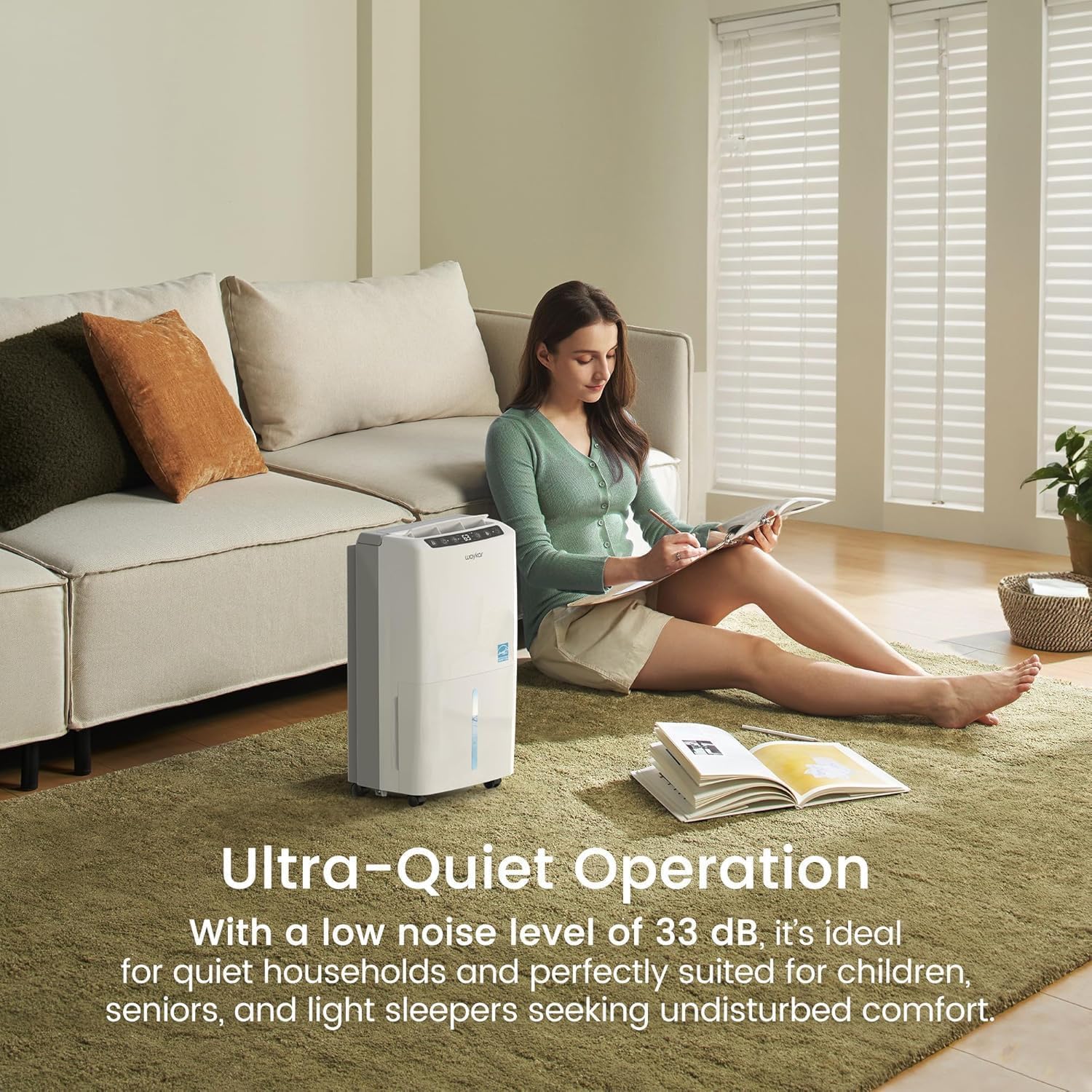 Waykar 2000 Sq. Ft 34 Pints 2025 Most Efficient Energy Star Dehumidifier for Home and Basement with Auto or Manual Drainage, Quiet 33dB Operation, 0.62 Gallon Water Tank Capacity Waykar 2000 Sq. Ft 34 Pints 2025 Most Efficient Energy Star Dehumidifier for Home and Basement with Auto or Manual Drainage, Quiet 33dB Operation, 0.62 Gallon Water Tank Capacity