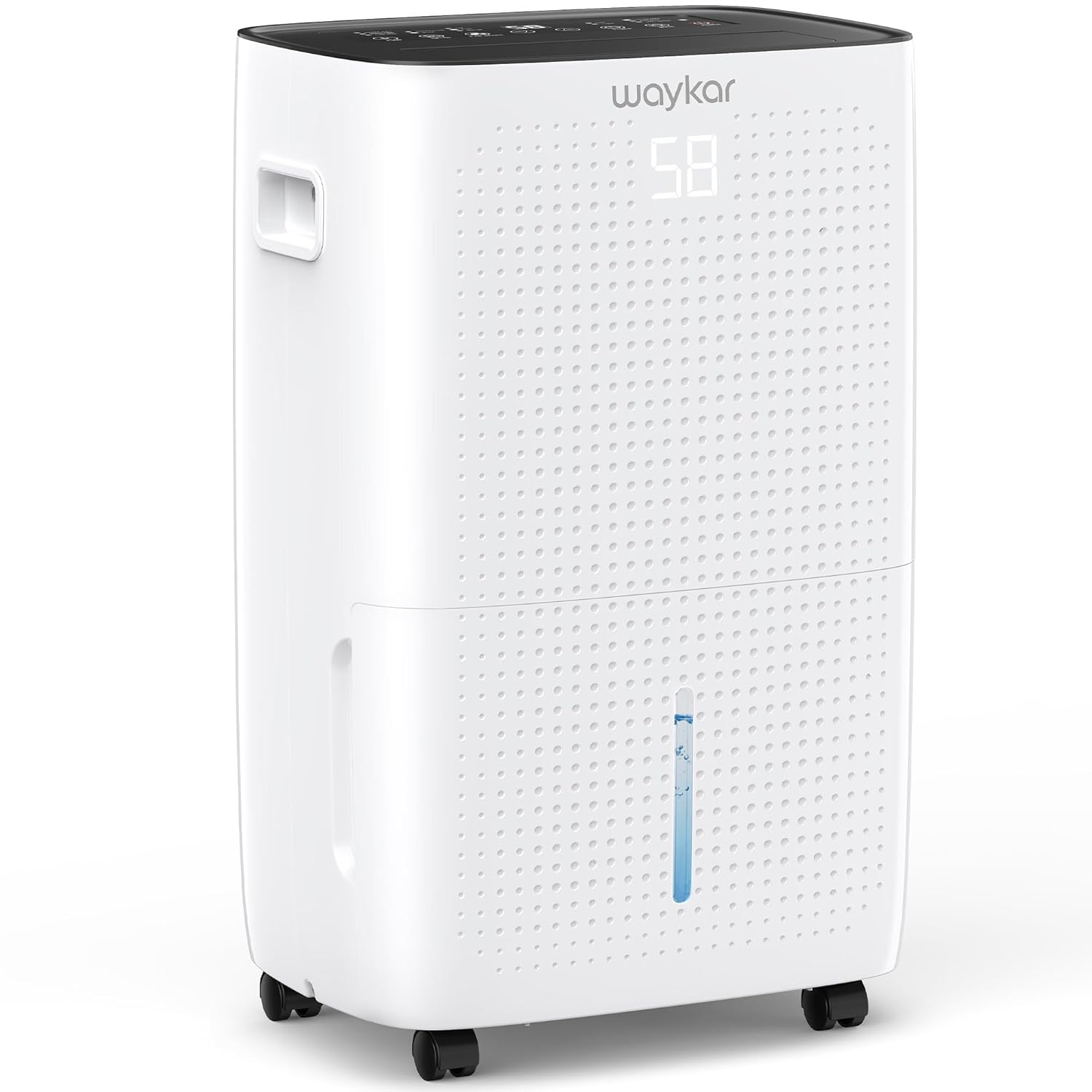 Waykar 150 Pint 7,000 Sq.Ft Dehumidifier for Basement & Home, Large Room, Smart Compressor Dehumidifier with Drain Hose & Tank for Commercial, 30%-80% Humidity Control, 92° Auto Swing, Auto Defrost. Waykar 150 Pint 7,000 Sq.Ft Dehumidifier for Basement & Home, Large Room, Smart Compressor Dehumidifier with Drain Hose & Tank for Commercial, 30%-80% Humidity Control, 92° Auto Swing, Auto Defrost.